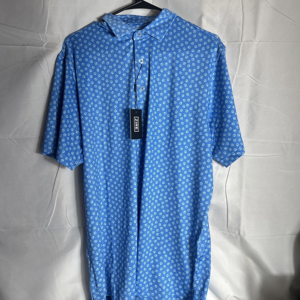 Zire Paw Print Golf Shirt Size M